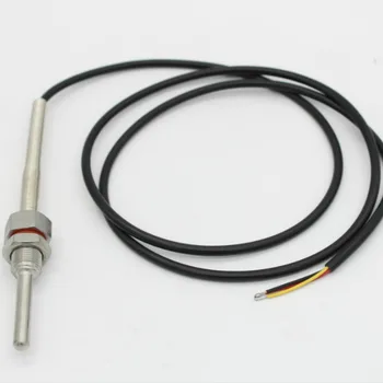DS18B20 Цифров датчик за температура M12X1 Резба на сондата OD = 6 mm на 1 m PVC 3-жилен проводник SUS304 неръждаема Стомана L35mm-L300mm