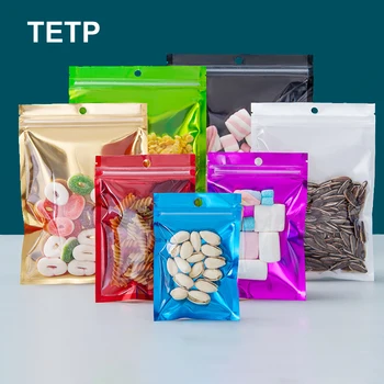 Висящи пакети TETP 100 бр. джоб с прозрачен прозорец, Кабел за пренос на данни, печат за опаковки на шоколади, бисквити, Цветен дисплей за съхранение на аксесоари