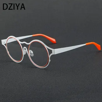 Ретро Висококачествени кръгли очила за четене, мъжки слънчеви Очила в Рамка от сплав, Модерни мъжки слънчеви очила за късогледство, Предписани очила 60847