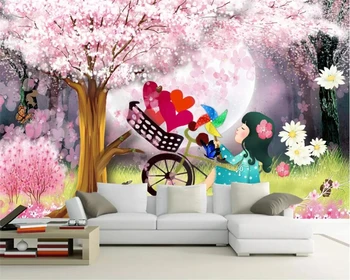 beibehang Потребителски тапети, 3D стенопис, детска стая-мечта от висок клас, романтична детска стая, на фона на детската стая, стенни живопис