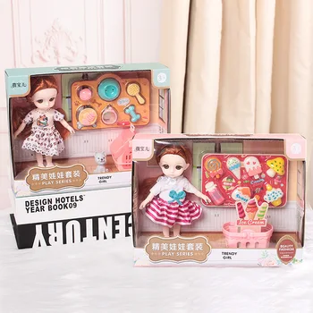 Подарък семеен комплект кукли за момичета, играчки за опаковка