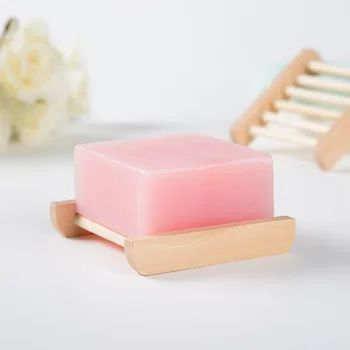 Креативна бамбук препарат за съдове е Проста дървена сапунерка Поставка за сапун с етерично масло Водосточни държач за сапун