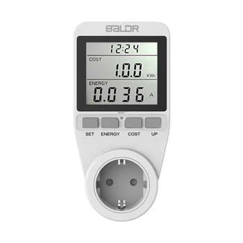Електромера EU Plug Цифров Ваттметр Вата Монитор 230v 50 Hz, 16A Измерване на Мощност на Изход Анализатор Мощност кВтч Изход Брояч на Енергия