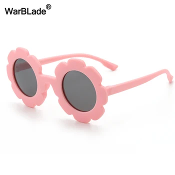 WarBlade Нови детски Слънчеви очила Гъвкави Детски поляризирани Слънчеви Очила с Кръгли Очила с Цветчета За момичетата И момчетата Детски Слънчеви очила с UV400