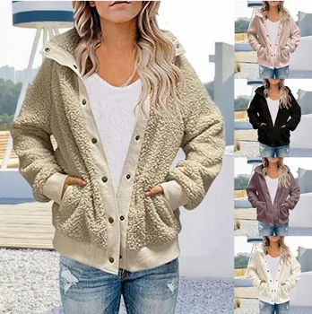 2023 Вълна палто, ново, жилетка с дълъг ръкав, женски есенно-зимния свободно палто