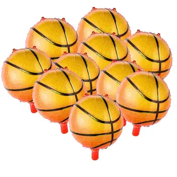 BESTOYARD 10шт 18-цолови баскетболни балони от алуминиево фолио, празнични аксесоари за рожден ден, украса за световната игри, спортни партита