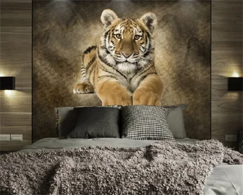 Papel de parede тапети по поръчка арт животно е тигър луксозен фон за спални декоративна живопис стени от папие-маше
