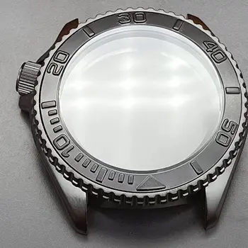 44 мм Корпус за часовника от неръждаема Стомана 100 м Калъф за Гмуркане от закалено минерално стъкло За NH35A/NH36/SKX007 механизъм Аксесоари За Ремонт Часа