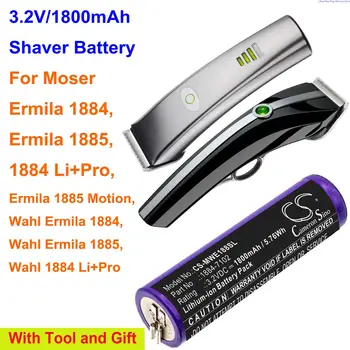 Батерия GreenBattery 1800 ма за Moser Ermila 1884, 1885,1884 Li + Pro, 1885 Motion, Wahl Ermila 1884,1885