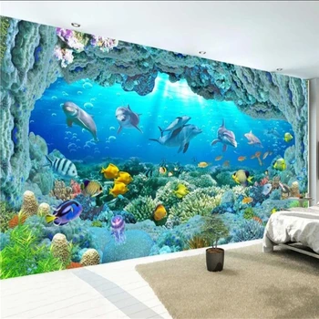 Wellyu Потребителски тапети 3D стерео стенописи подводен свят на Хавай плаж стенопис дневна спалня ТЕЛЕВИЗИЯ фон монтаж на стена за украса