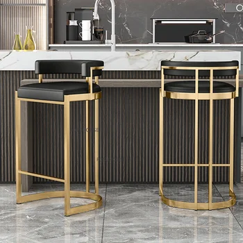 Скандинавски столче за хранене от изкуствена кожа за ресторанта на мебели, облегалка бар стол за сядане, Творчески отдих, индивидуалност, Кухненски бар столове