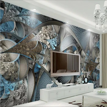 wellyu Индивидуални голям стенопис модно декорация на дома, Европейският луксозен дворец стил абстрактен стъклен телевизор фонови картинки