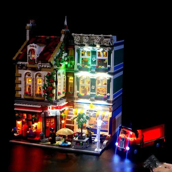 Комплект USB-осветление за пощенския офис на LEGO, гледка към улицата, архитектурата на града, сградата-Не е включен в комплекта на Lego Модел