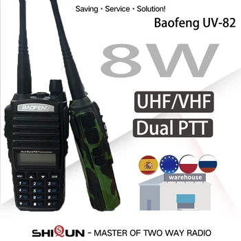 8 W Двухдиапазонная радиостанция BaoFeng UV-82 с NA-771 VHF / UHF UV 82 Уоки Токи 10 км UV82 Baofeng 8 W радио на 10 км от UV-9R UV-5R