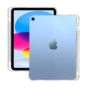 Прозрачен устойчив на удари Калъф за iPad на 10-то поколение A2696 A2757 A2777, Мек устойчив на удари калъф от TPU с един Слот за Молив, Корпус iPad10