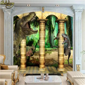 beibehang коприна тъкани 3d тапети по поръчка стенопис 3d стая Динозавър Слуги Римска колона 3D TV монтаж на стена 3d рисувани стенни тапети