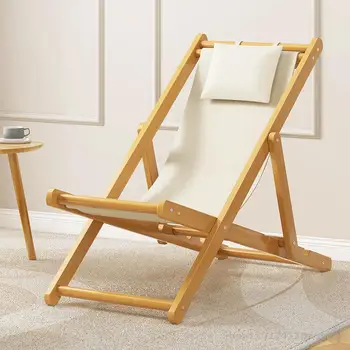 Сгъваем стол за къмпинг от масивно дърво, преносим офис шезлонг, сгъваемо легло, мултифункционален плажен стол