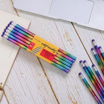 2/4/6/12 бр, Нов модел молив дървен молив за защита на околната среда, молив ярки цветове, училищен офис молив за писане