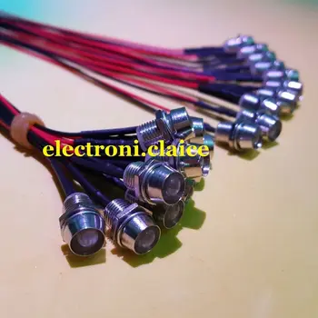 5 mm 12 цветни предварително свързан led метален показател, шах арматурното табло, кабели за лампи и 20 бр.