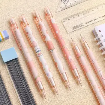 1 бр. механичен молив 0,5 мм, Творчески прасковени моливи за ученици, от канцеларски материали за офиса (SS-6035)