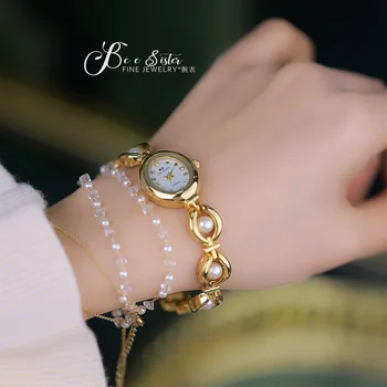 Новите часовници BS, антикварни леки луксозни часовници с имитация на перли, темпераментни дамски часовници, трендови часовници FA1685