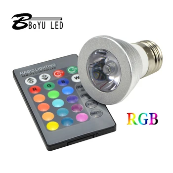 Лампа RGBW мощност от 5 W, led осветление, цветна дистанционно управление, инфрачервено затъмняване, тониране, декоративен двигател светлина, лека нощ