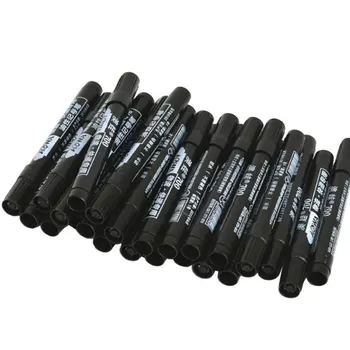 Маркер за перманентната боя, маслен водоустойчива черна писалка за маркери на гуми, бързосъхнеща химикалка за подпис, канцеларски материали
