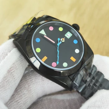 Мъжки часовник Sirizen 5ATM, водоустойчив модни цветни ръчен часовник NH35, автоматични механични часовници за мъже, C3, светещи 36 мм