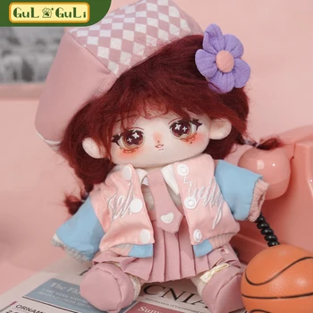 Нов ограничен запас от 20 см, без атрибути Червен памучен кукла Kawaii с розови печени коса и коллекционным подарък под формата на кукли-скелет
