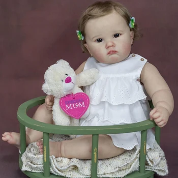 NPK 60 см Возрожденный дете, реалистична принцеса Шарлот, Висококачествени ръчно боя, няколко слоя с видими венами за детски подаръци