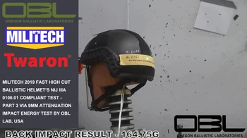 Видео тест-MILITECH FAST Helmet Официалното лабораторно видео тестване на затихване 9 мм, представени ОБЛ