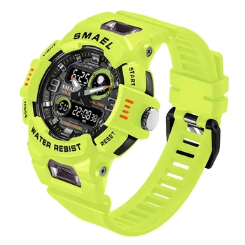 Мъжки Спортни часовници цифров часовник с двойно време, водоустойчив военни часовник с голям циферблат, водоустойчив противоударные часовник с двойно време