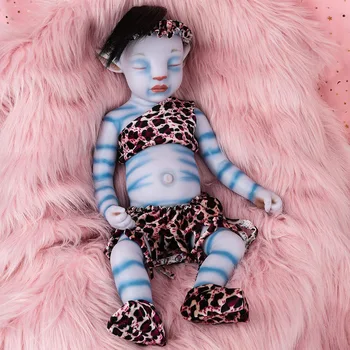 21 Инча(ите), Аватар с нощна светлина, реалистични кукли Reborn Бебе за момчета и момичета, изцяло на винил, миещи, живи играчки ХАХА, подарък за деца