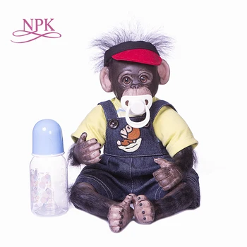NPK 40 см, оригинална ръчно детайлна картина, Подмладена Специални орангутани, черна маймуна, колекционерско изкуство, благородна кукла