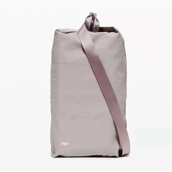 Чанта Lu Messenger чанта през рамо, Малка и лека чанта за йога, Спортни сакове за фитнес, туристическа чанта за велоспорта, Черен, лилав, сив