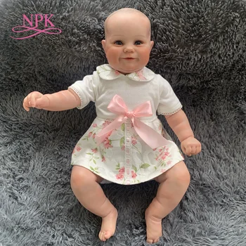 NPK 50 см популярната кукла си maddie fat сладко лице reborn baby doll, популярна боядисване на косата, боядисване, истинска мека на допир приятен дете