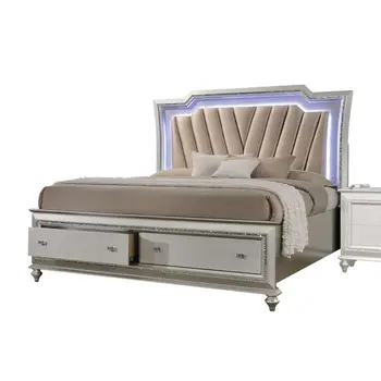Двойно легло от полиуретан и шампанско, лесна за сглобяване, здрава и трайна за мебели за спалня на закрито