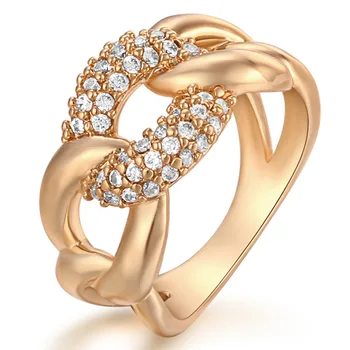2019, женски венчален пръстен усукана форма, пръстен в тон, юбилейна пръстен, романтична пръстени от австрийския кристал и злато