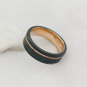 Изискани бижута, Черна Роза, 100% истинско вольфрамовое пръстен, висококачествени ръчно изработени сватбени пръстени за мъже и жени
