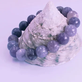 6, 8, 10 мм, гривна от естествен камък с лилаво лепидолитом, гривна с енергиен лечебен камък, бижута гривни за жени, подаръци, 7,5 см