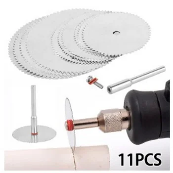 11 бр. мини-дискова трион, електрически шлайфане режещ диск, въртящ се инструмент за рязане на метал, електрически инструменти, дискове за рязане на дърво