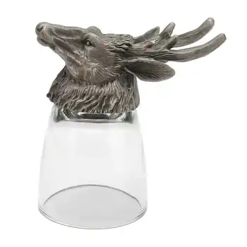 Чаша за уиски с уникален дизайн във формата на глава на елен, Забавна новост, стъклена чаша за барове, таверни, партита и игри