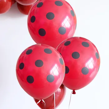12 бр. /лот калинка, черно, червено, бяло петно, латексный топка, на точки, с вълнообразни точка, глобуси, декор за парти по случай рождения ден