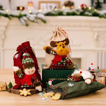 Коледни подаръчни пакети на съвсем малък, Коледни опаковки за шоколадови бонбони, подаръчни комплекти, подаръци за коледното парти, Голяма палатка от плат, гривни за дейности