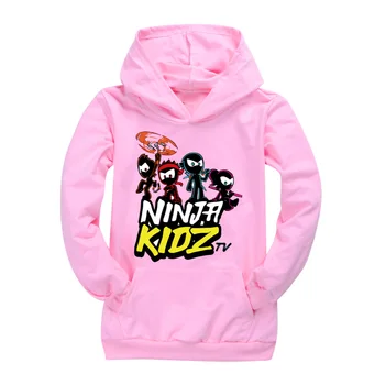 NINJA KIDZ/ пуловер с качулка за момчета и момичета, детски случайни пуловер с джобове, детски модни облекла, памучни блузи на рожден Ден, костюм