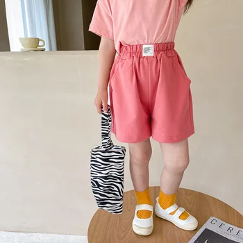 Летни детски обикновена свободни шорти 5 цвята, разнообразни спортни къси панталони за момичета