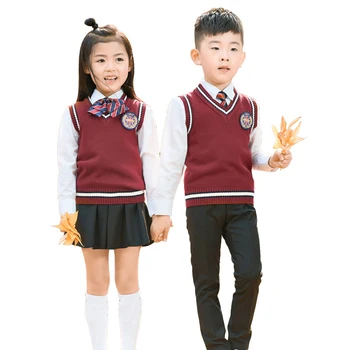 Детска есенно-зимната училищна униформа, комплекти дрехи за момчета и момичета, спортни дрехи да се изяви, детски жилетки, Ризи, Панталони, костюм с вратовръзка, от 3 до 16 години