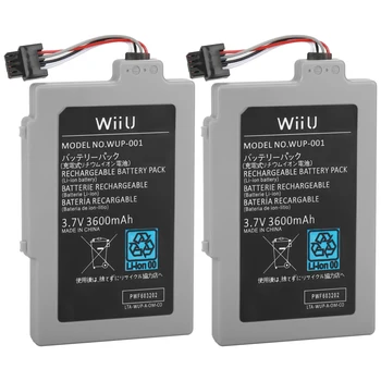 Комплект от 2 теми, акумулаторна батерия продължително действие 3600 mah 3,7 В ARR-002, за геймпада на Nintendo Wii U