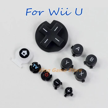 1 комплект черни пластмасови бутони с бутони за включване, изключване Home + бутон ABXY D-Pad за игрален контролер на Wii U WIIIU Pad