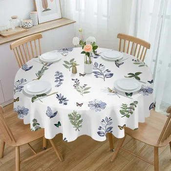 Линеен градиентный модел Лилаво Абстрактна Водоустойчив покривка е Украсата на масата на Сватбата Домашната Кухня с трапезария и Капачка кръгла маса